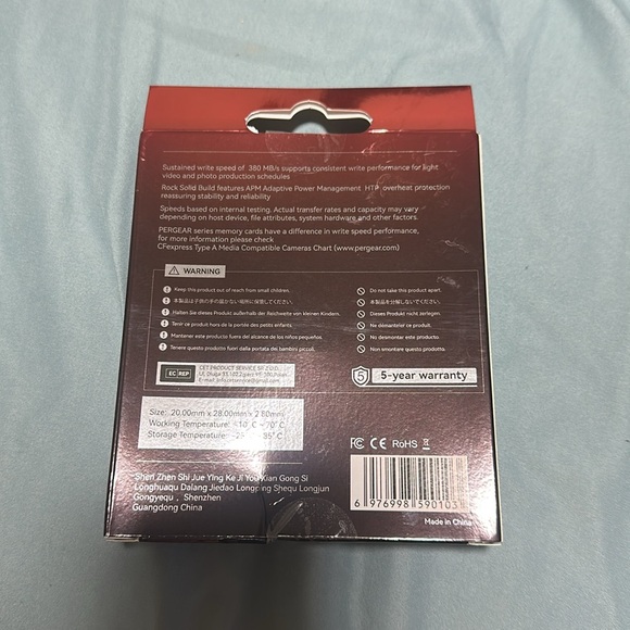 Pergear CF Express A 512 GB Memory Card - Picture 2 of 2
